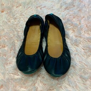 Black leather Tieks flats, size 7. Good used condition.